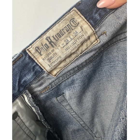 Vintage Polo by Ralph Lauren Relaxed Fit Denim Blue Jeans • 34 x 34 Mens - Picture 8 of 10